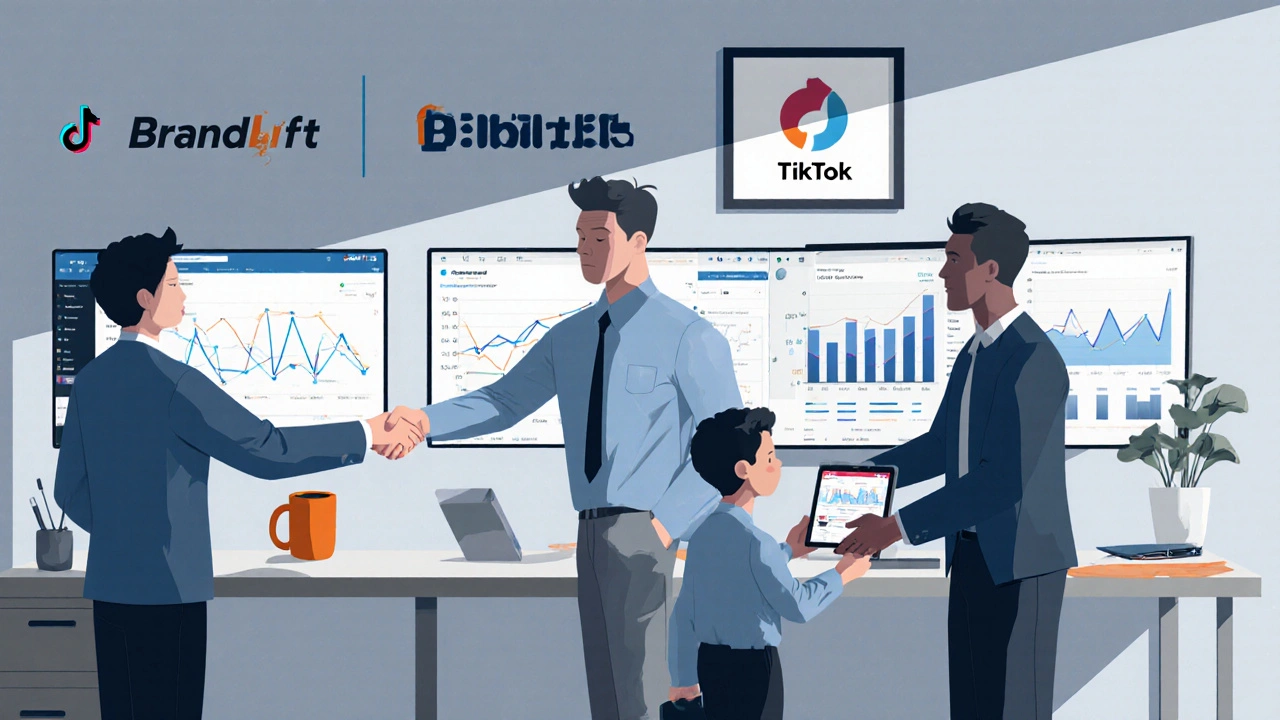 Agenturmitarbeiter analysieren Influencer-Daten in einem Wiener Büro.