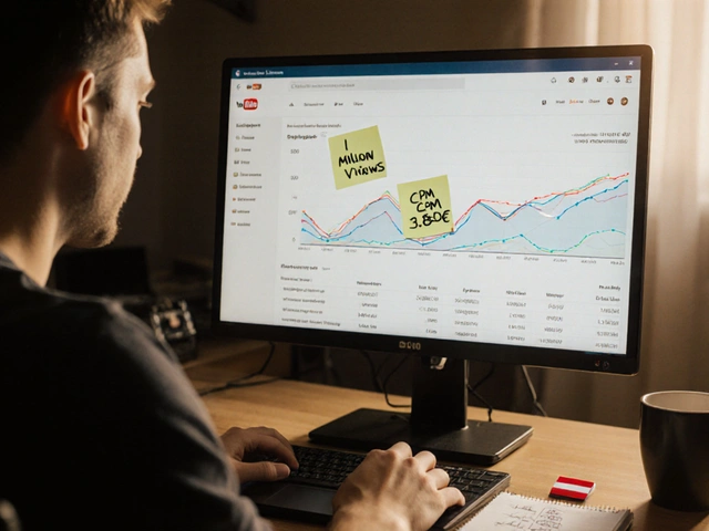 Wie viel Geld verdient man mit 1 Million Klicks auf YouTube in Österreich?