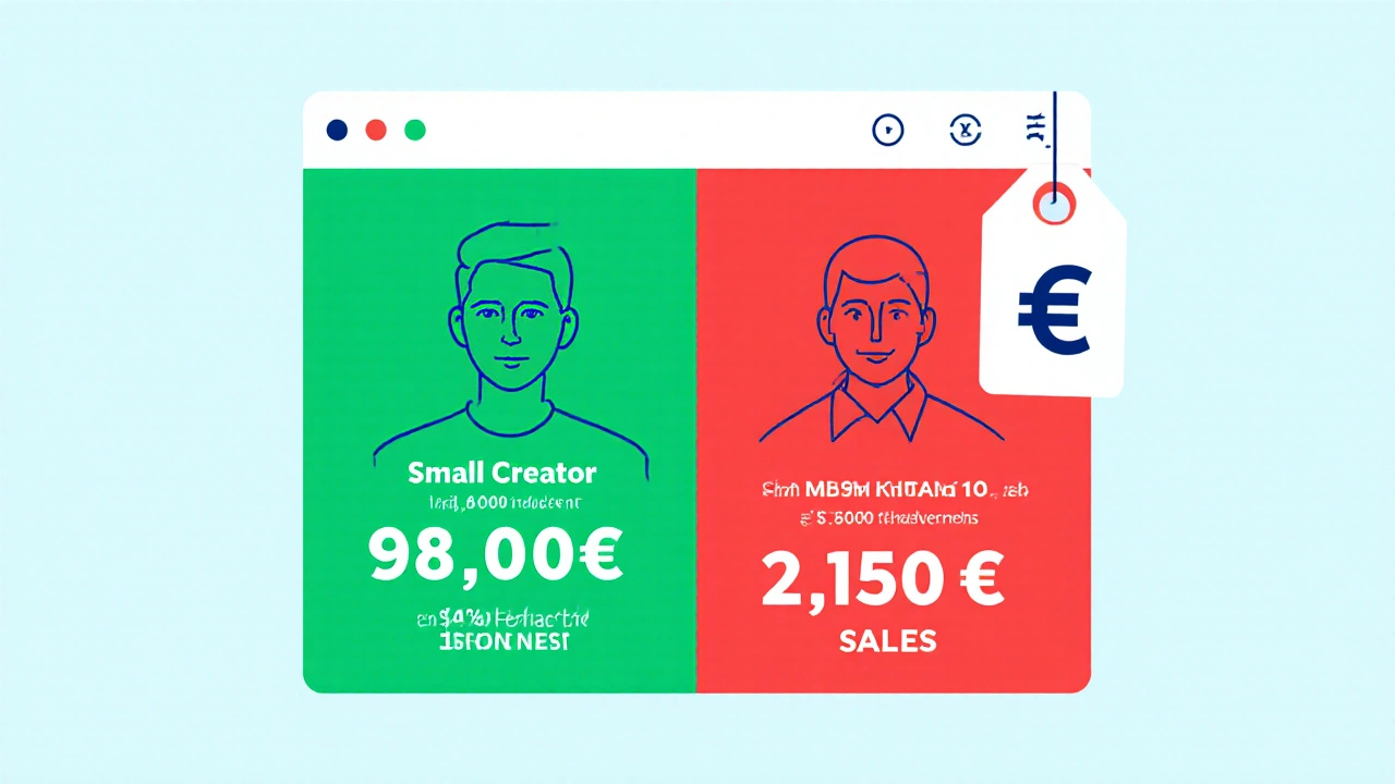 Vergleich: Kleiner Creator mit hohem Engagement bringt mehr Verkäufe als großer Creator mit niedrigem Engagement.