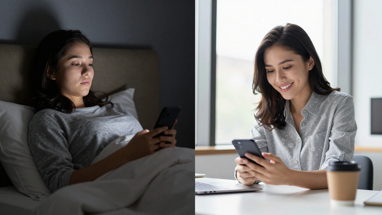 Vergleich: Passiver Sonntagabend vs. aktiver Mittwochmittag beim Nutzen von Facebook-Werbung.