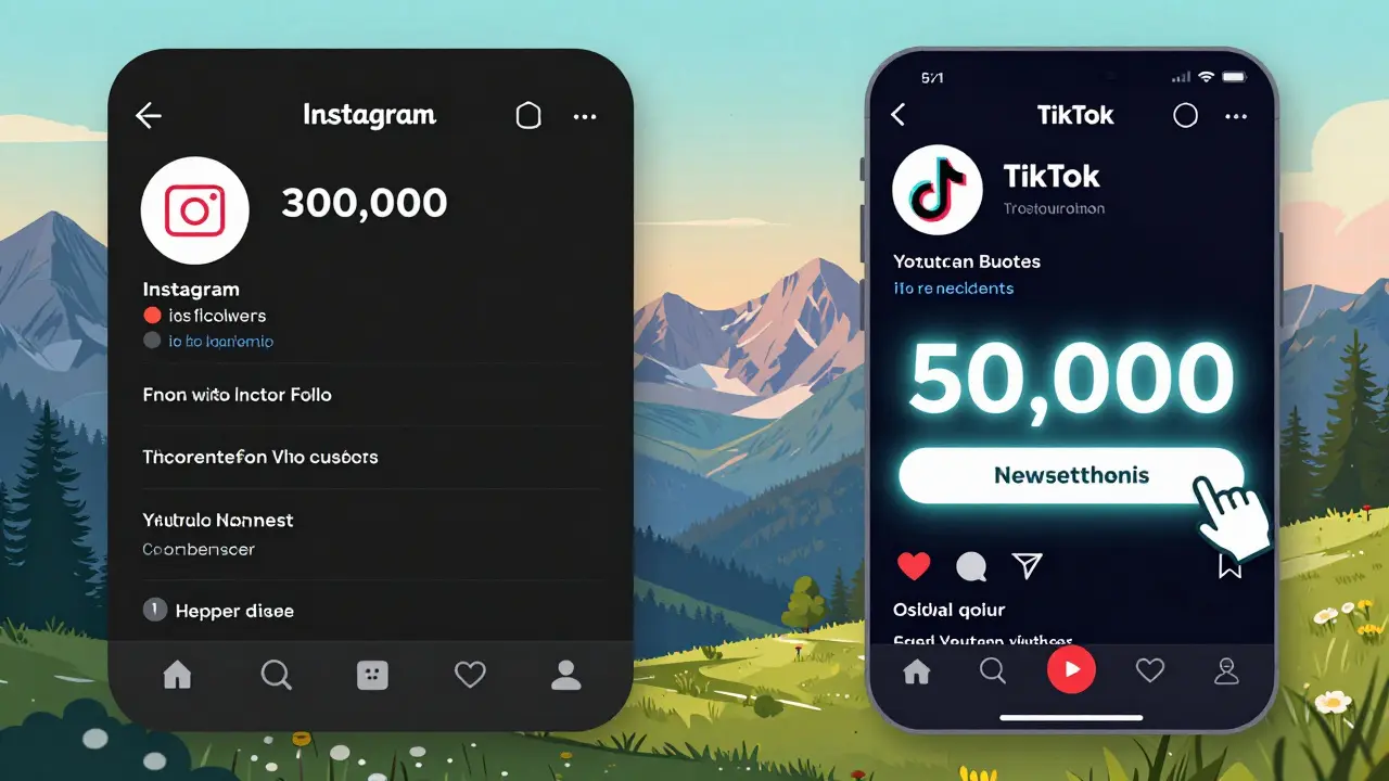 Vergleich zwischen passivem Instagram-Follower-Feed und aktivem TikTok- und Newsletter-Engagement.